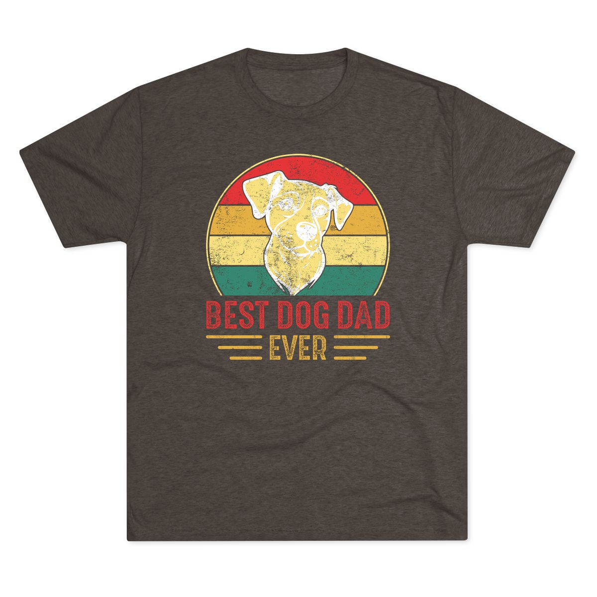 Best Dog Dad Ever Sunset Pup Tri-Blend Tee