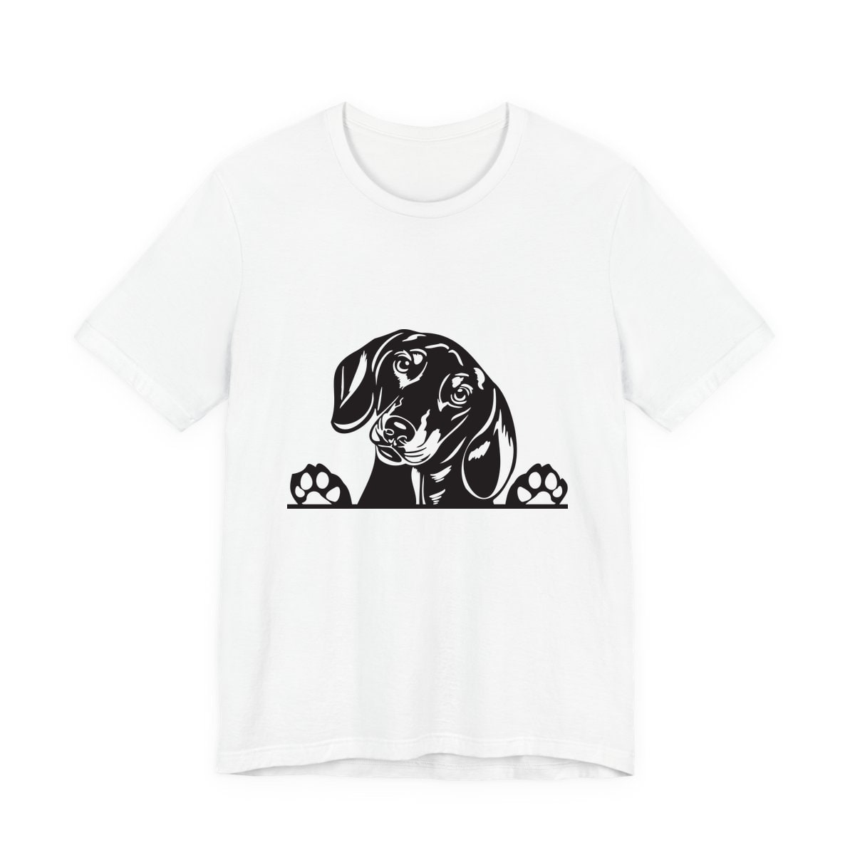 Peeking Dachshund Jersey Tee