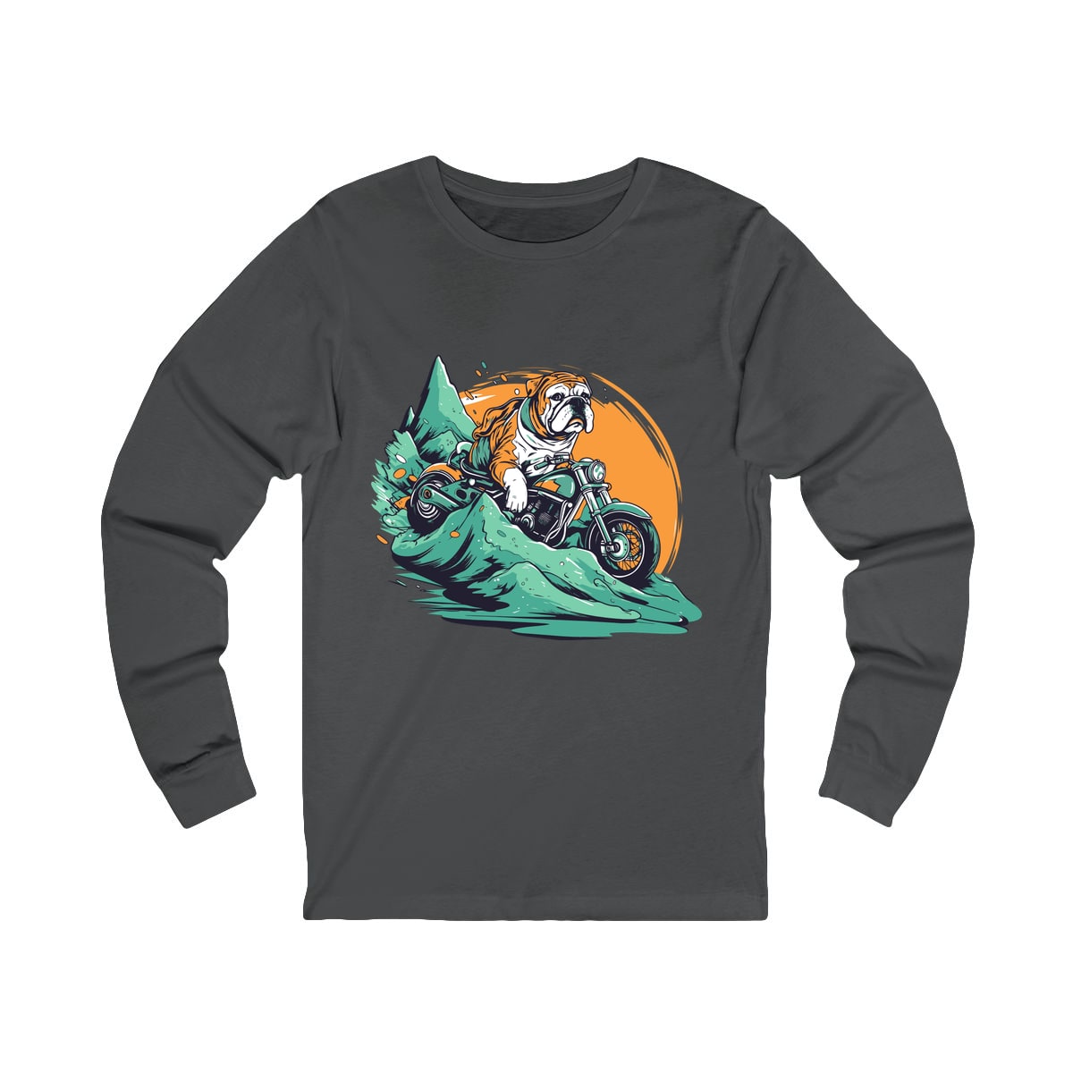 Motorcycle Bulldog Long Sleeve Shirt