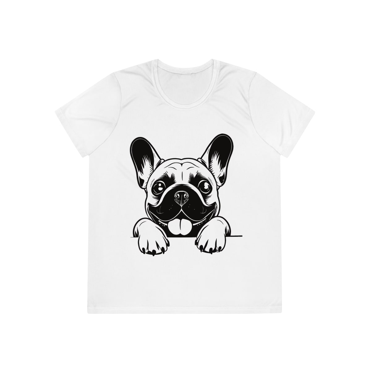 Peeking French Bulldog Ladies Competitor Tee by Sport-Tek