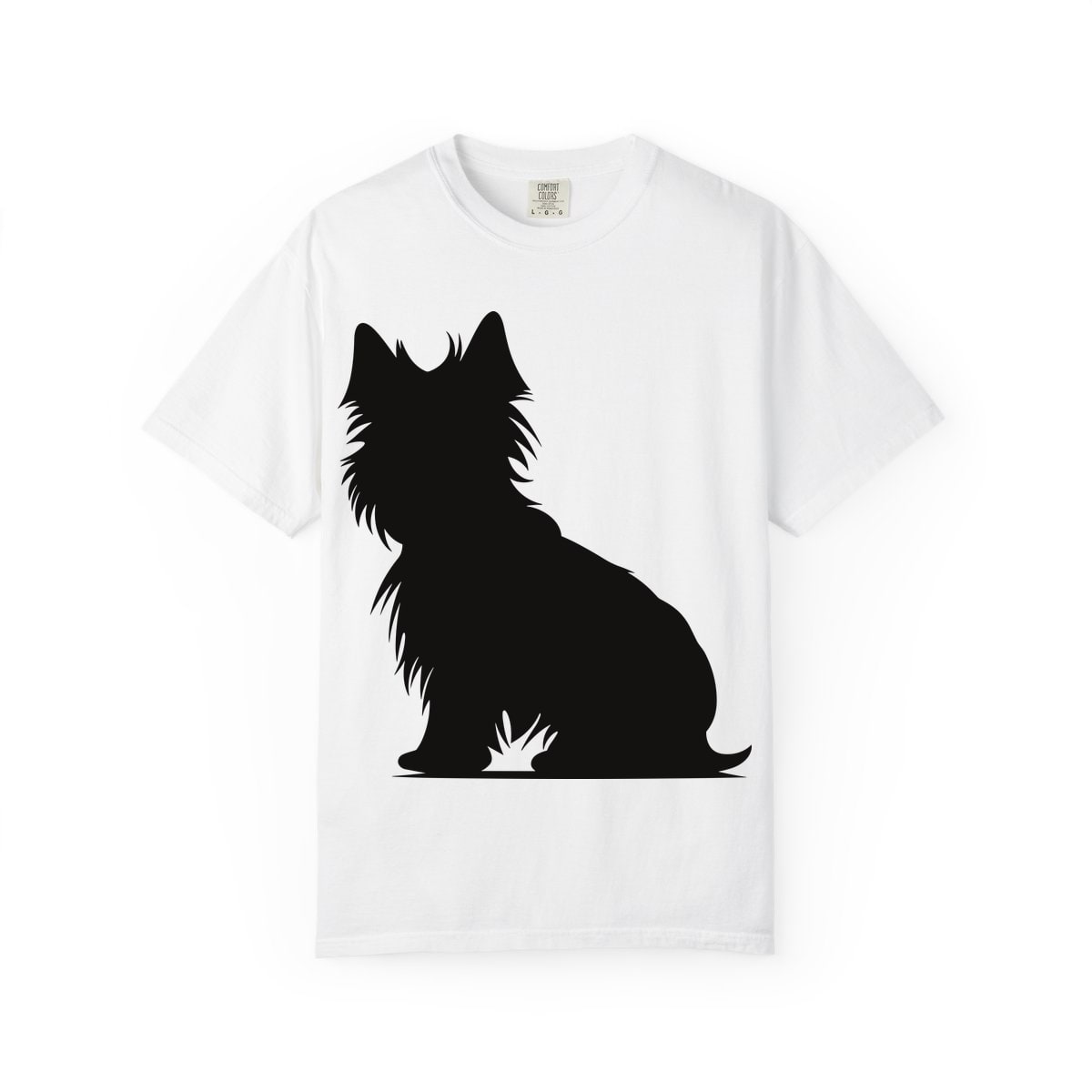 Yorkshire Terrier Silhouette sitting profile Comfort Colors Tee