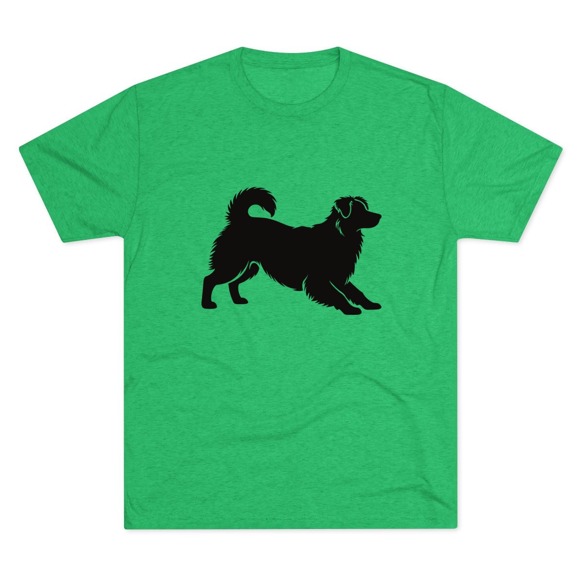 Australian Shepherd Pose play bow, tail up Tri-Blend Tee