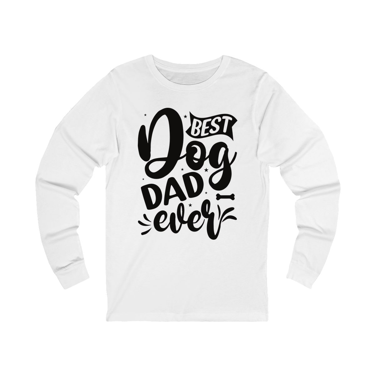 Best Dog Dad Ever Script Long Sleeve Shirt