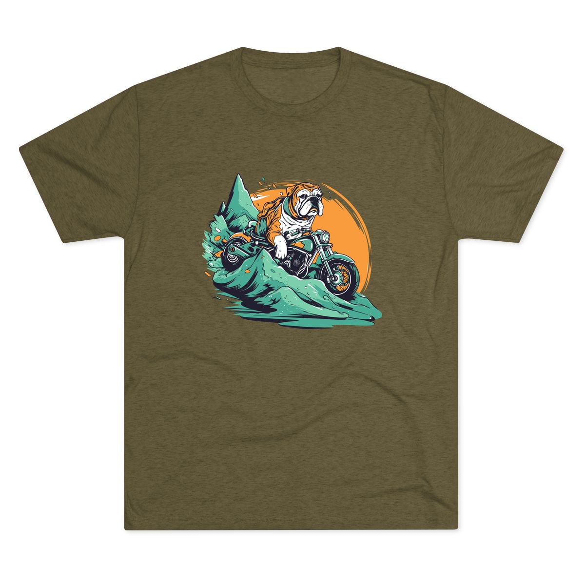 Motorcycle Bulldog Tri-Blend Tee