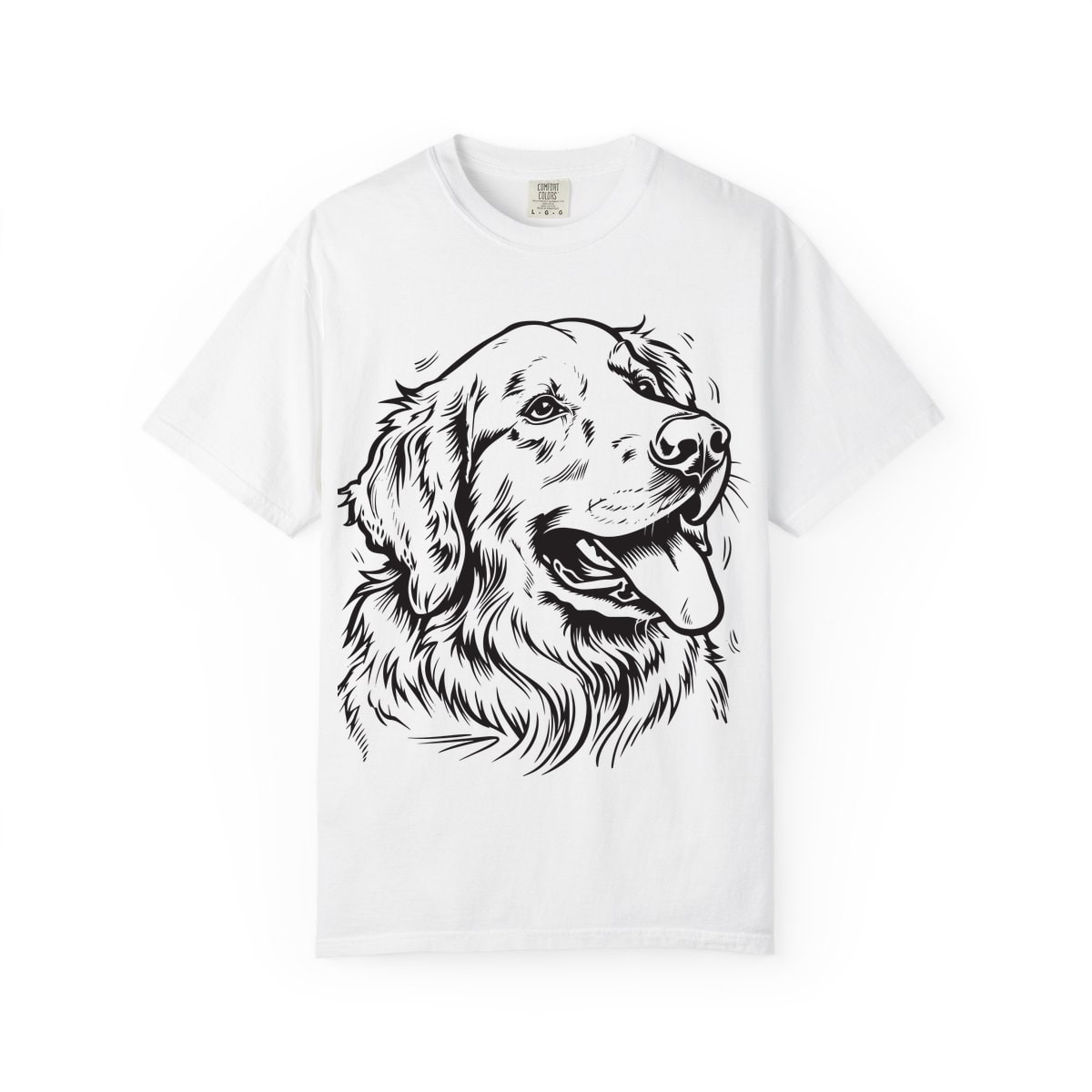 Golden Retriever Portrait signature masked (fixes.json) Comfort Colors Tee