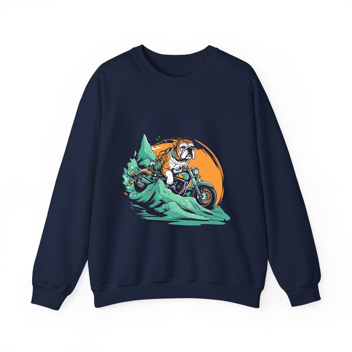 Motorcycle Bulldog Crewneck Sweatshirt