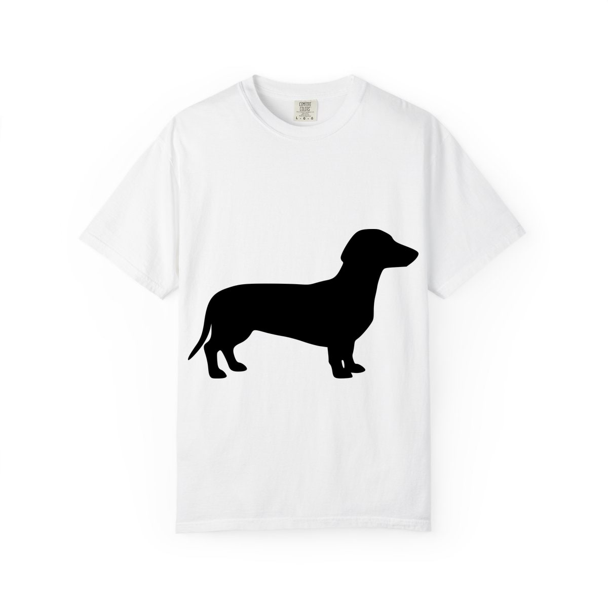 Dachshund Silhouette standing, breed swap Comfort Colors Tee