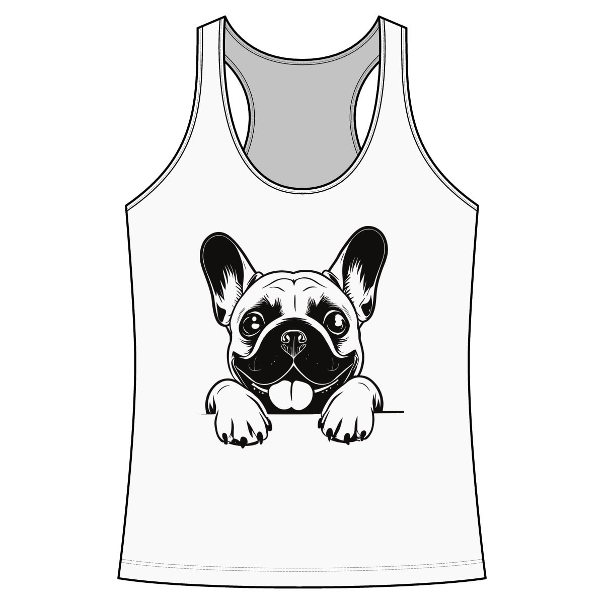 Peeking French Bulldog Performance Tank