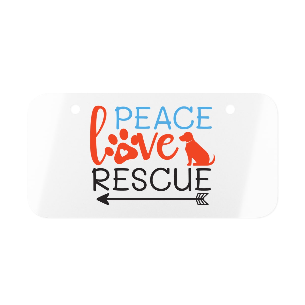 Peace Love Rescue License Plate