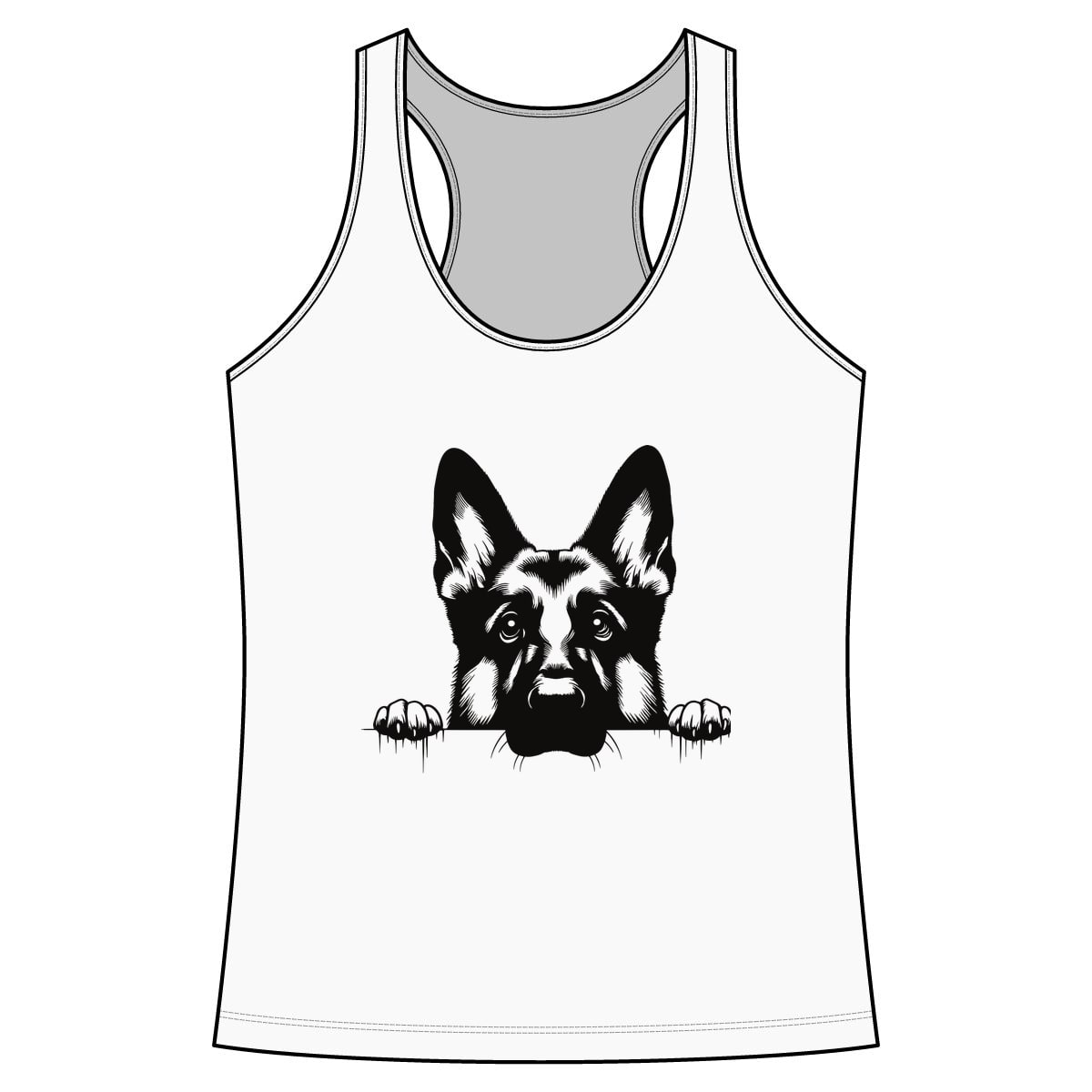 Peeking German Shepherd Performance Tank