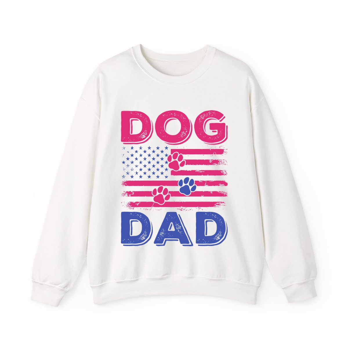 Dog Dad American Flag Crewneck Sweatshirt