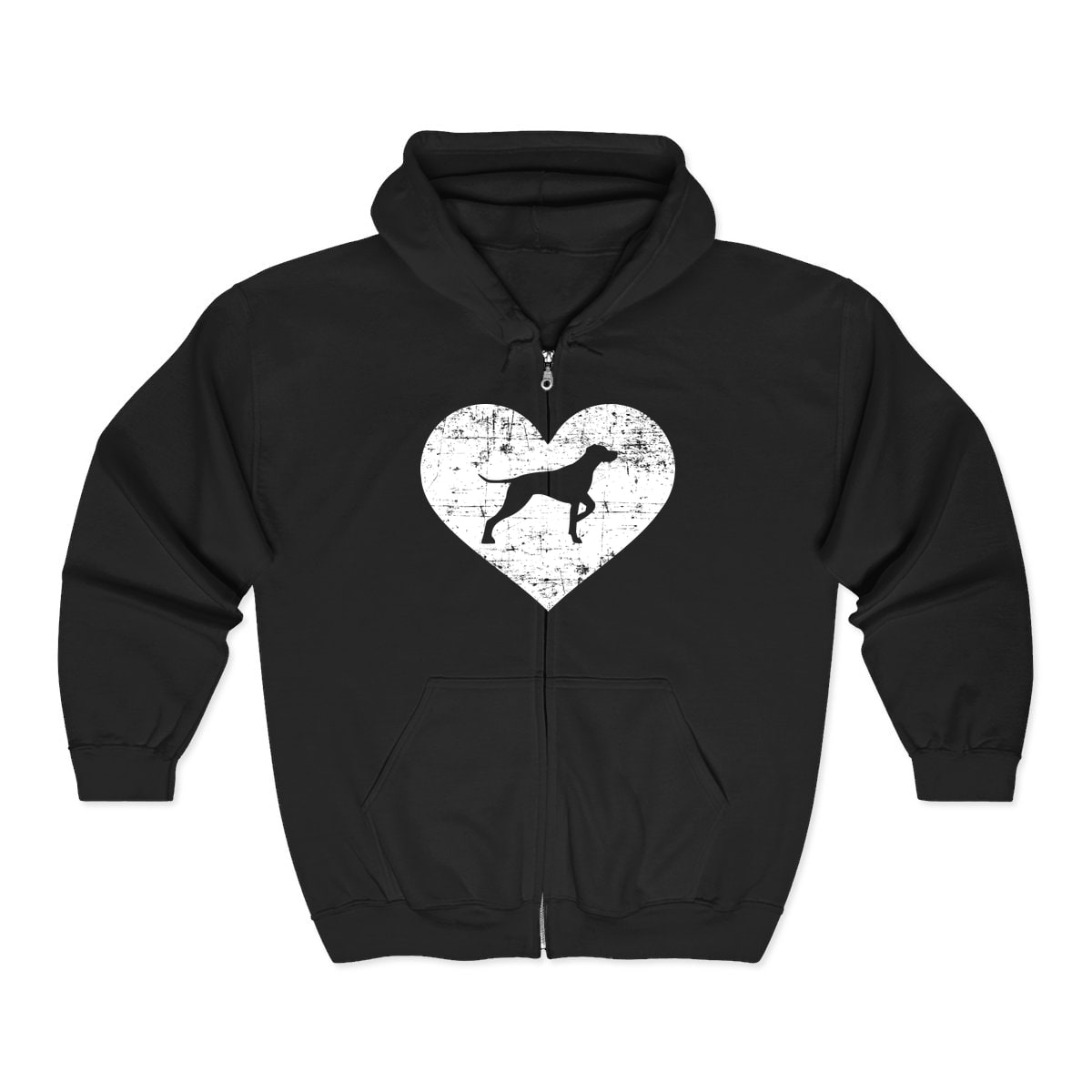 German Shorthaired Pointer Heart Zip Hoodie