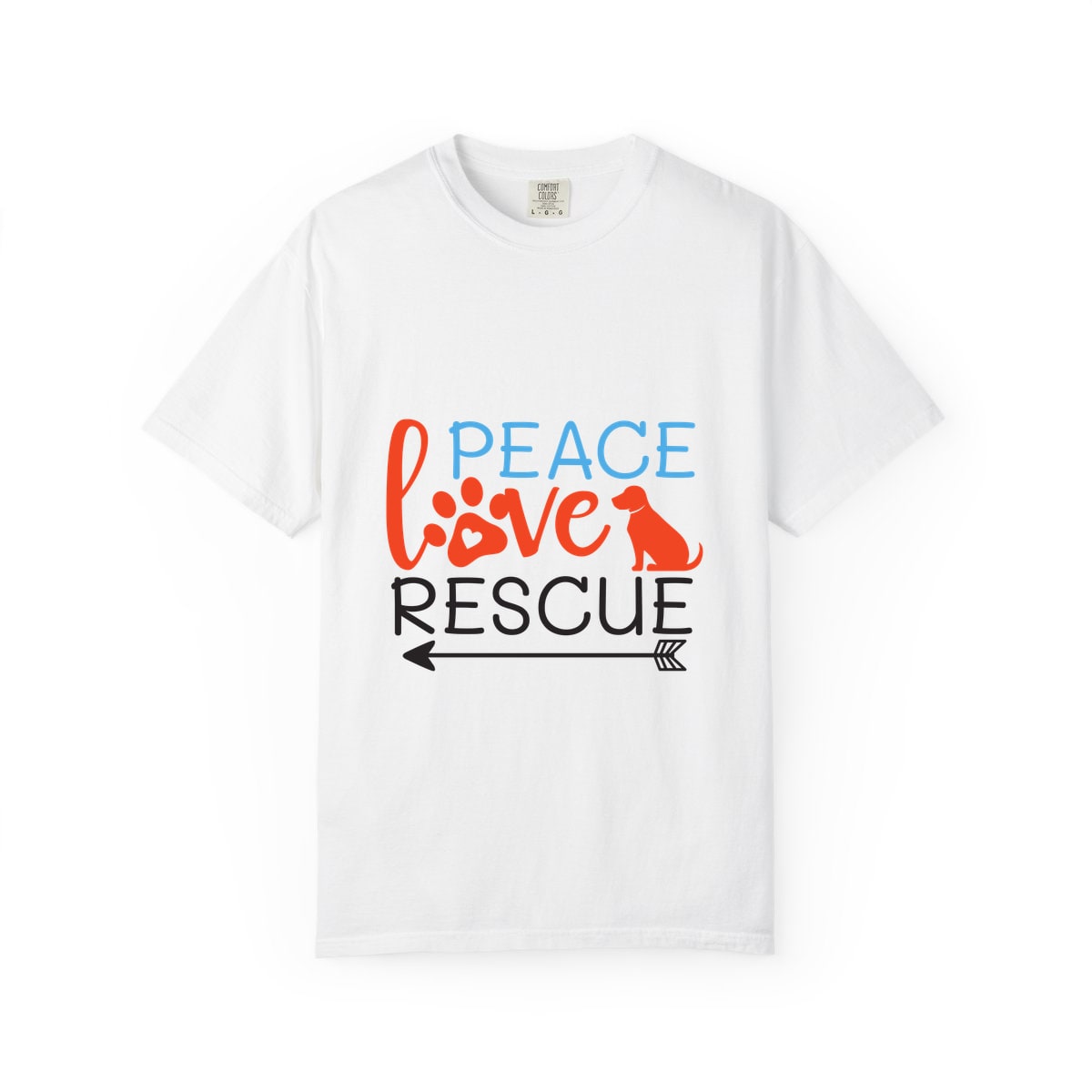 Peace Love Rescue Comfort Colors Tee
