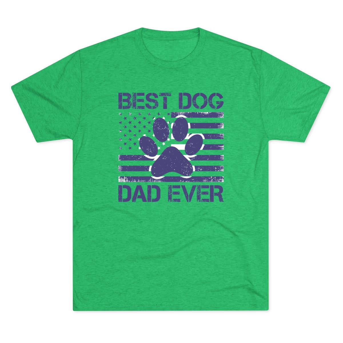 Best Dog Dad Ever Flag Paw Tri-Blend Tee