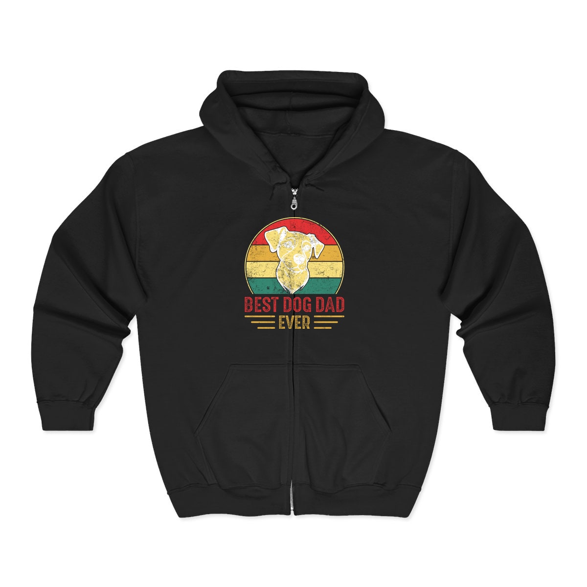 Best Dog Dad Ever Sunset Pup Zip Hoodie