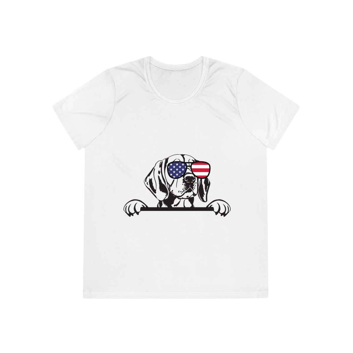 Patriotic Peeking Beagle Ladies Competitor Tee by Sport-Tek
