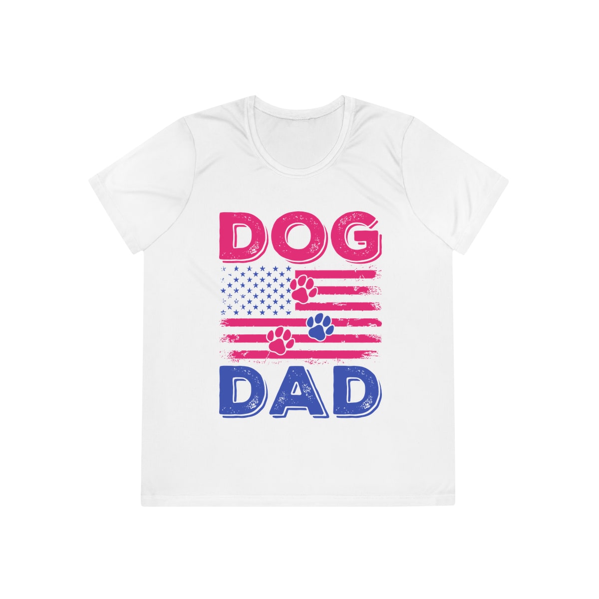 Dog Dad American Flag Ladies Competitor Tee by Sport-Tek
