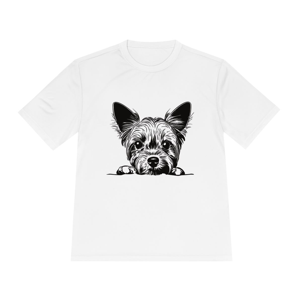 Peeking Yorkie Moisture Wicking Tee by Sport-Tek