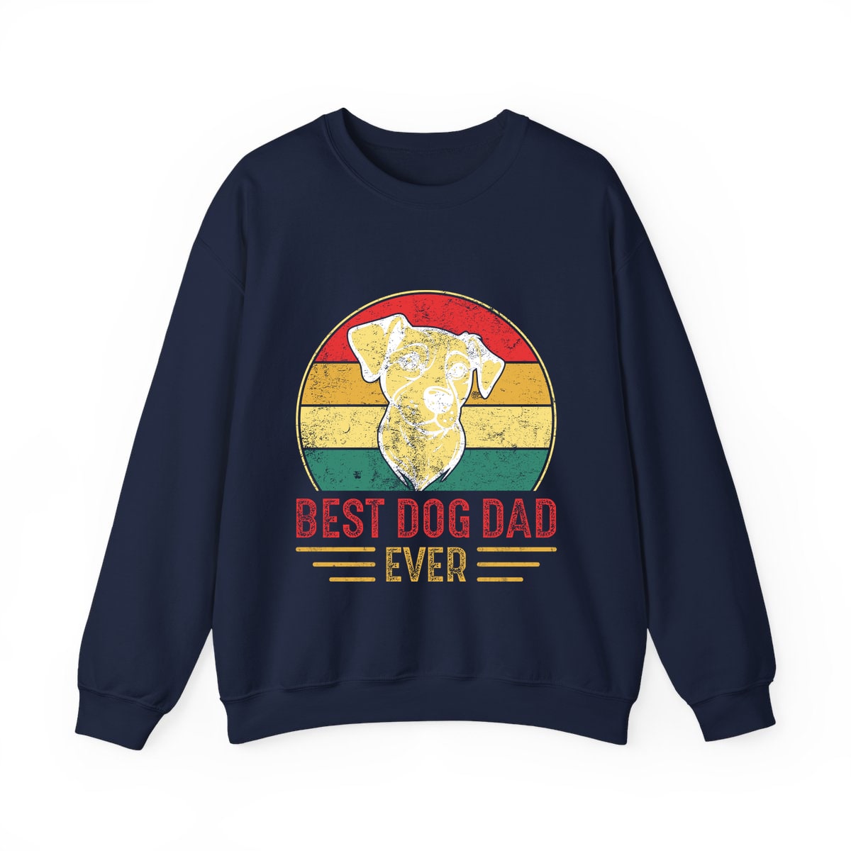 Best Dog Dad Ever Sunset Pup Crewneck Sweatshirt