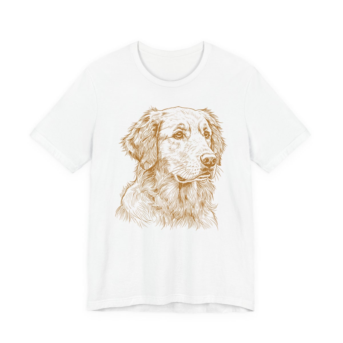 Golden Retriever Sketch gold engraving Jersey Tee