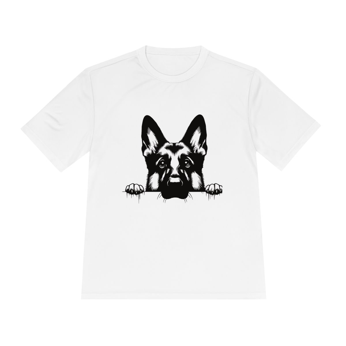 Peeking German Shepherd Moisture Wicking Tee by Sport-Tek