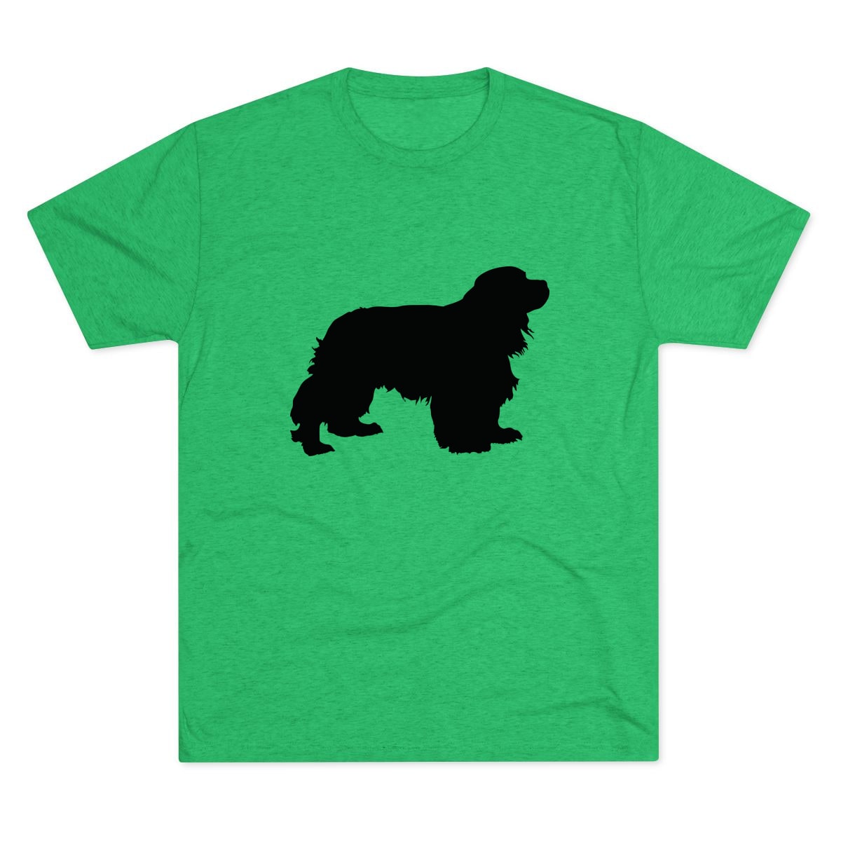 Cavalier King Charles Spaniel Silhouette standing Tri-Blend Tee