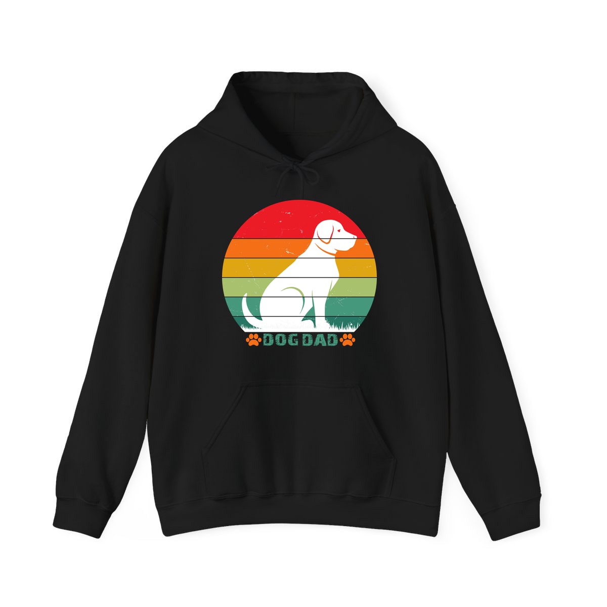 Dog Dad Retro Sunset Hoodie
