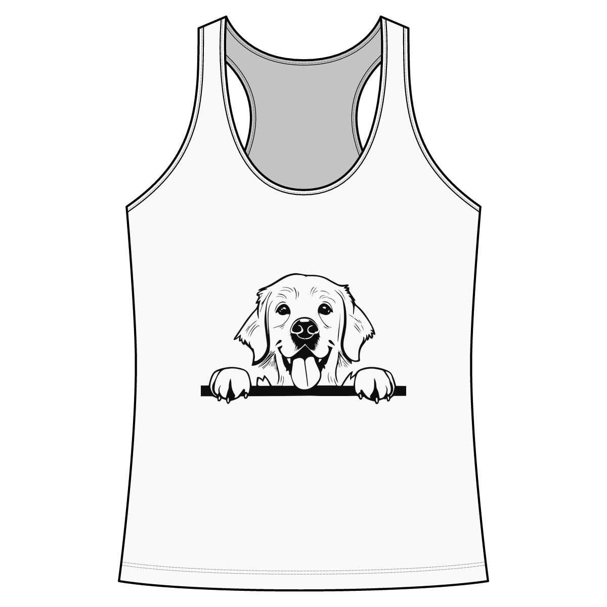 Peeking Golden Retriever Performance Tank