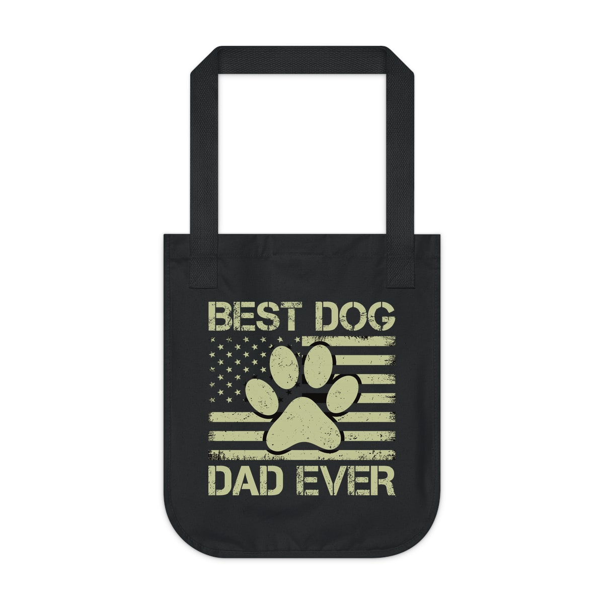 Best Dog Dad Ever Flag Paw Tote Bag
