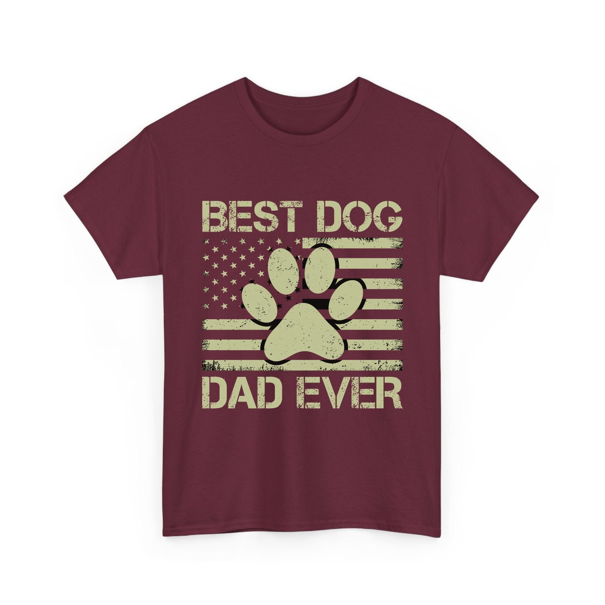 Best Dog Dad Ever Flag Paw Shirt