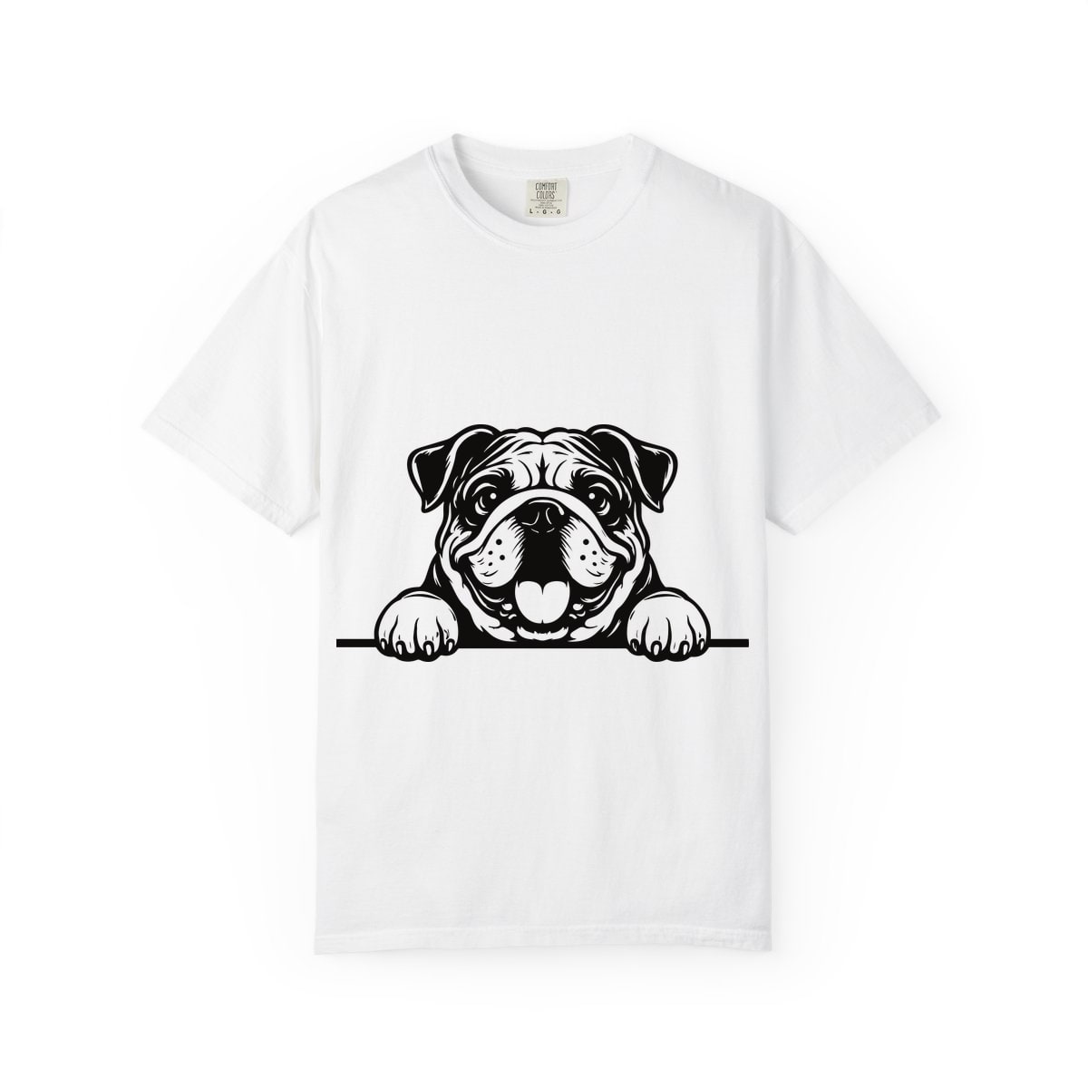 Peeking Bulldog Comfort Colors Tee
