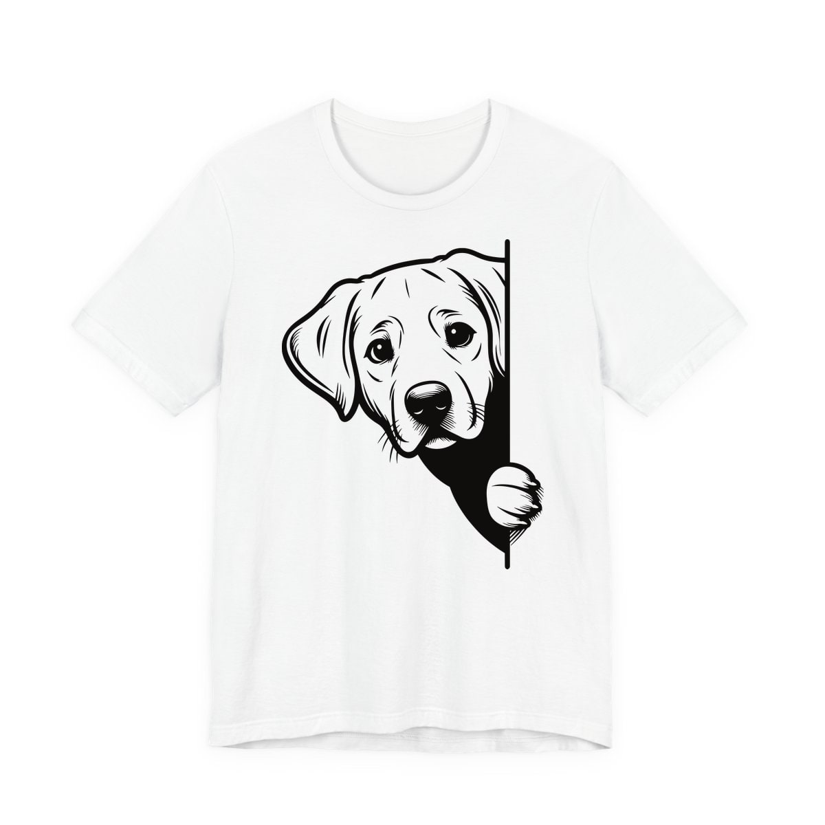 Labrador Retriever Peeking peeks from side edge Jersey Tee