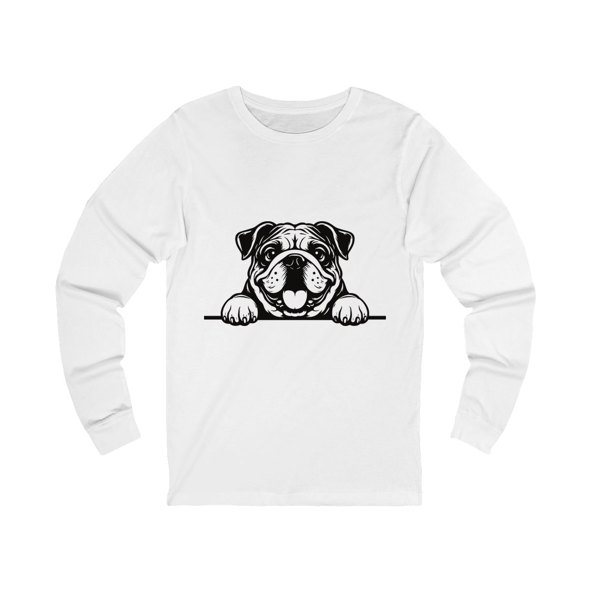 Peeking Bulldog Long Sleeve Shirt