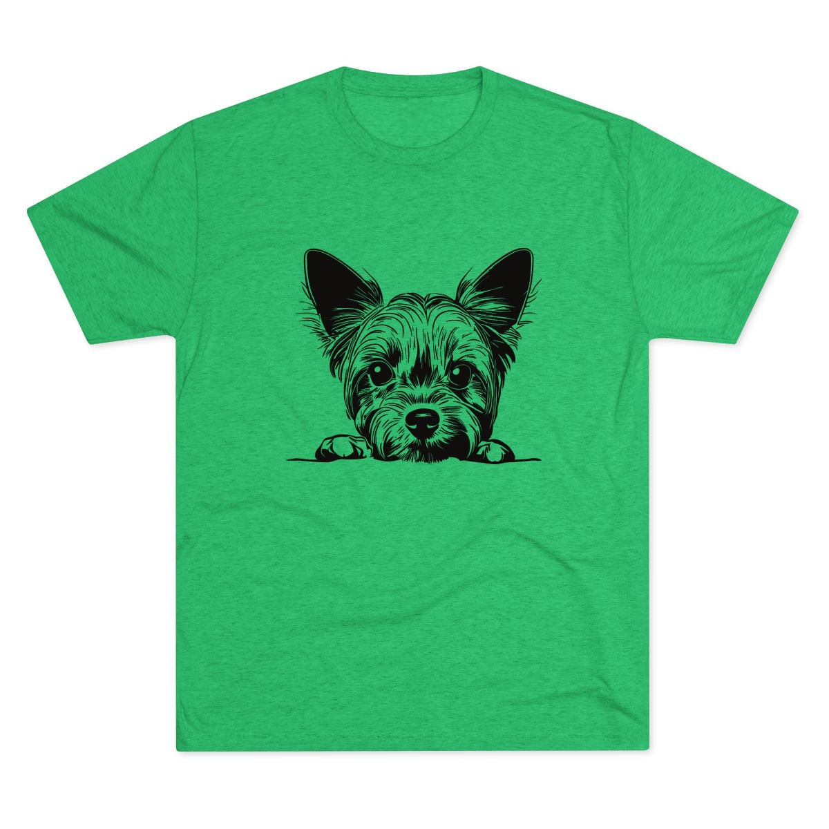 Peeking Yorkie Tri-Blend Tee