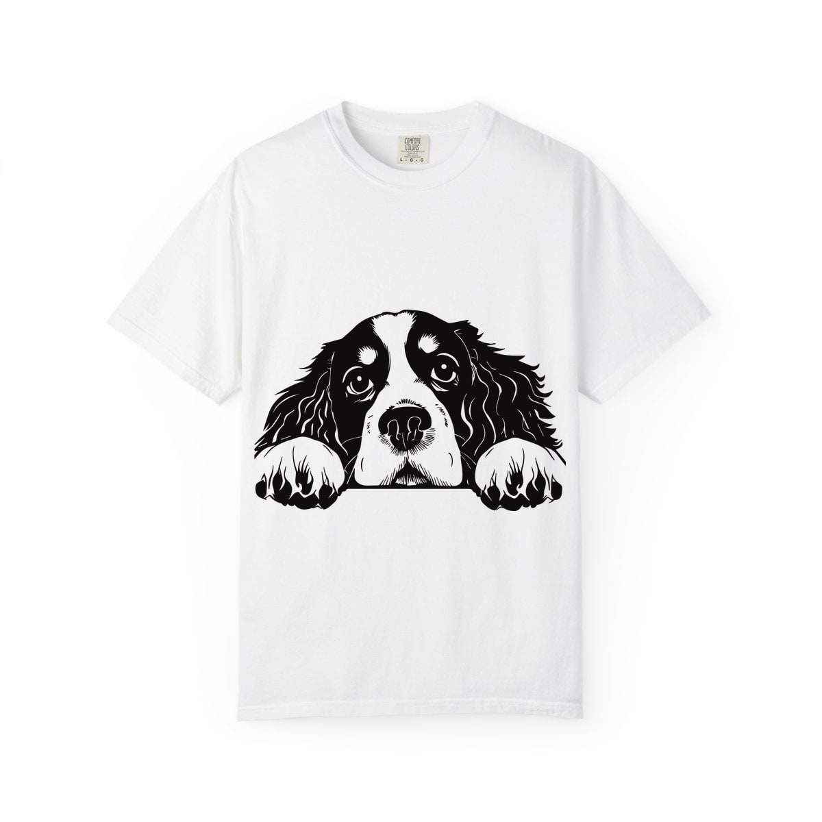 Peeking Cavalier King Charles Spaniel Comfort Colors Tee