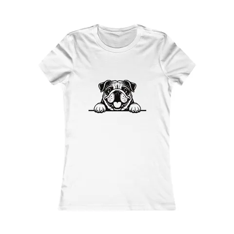Peeking Bulldog on Women's Favorite Tee