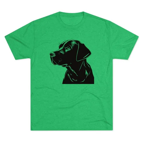 Labrador Retriever Portrait on Unisex Tri-Blend Crew Tee
