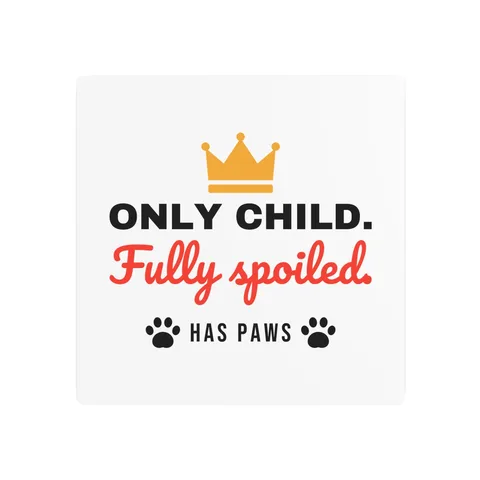 Only Child Fully Spoiled on Metal Sign