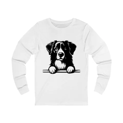 Peeking Australian Shepherd Long Sleeve Shirt