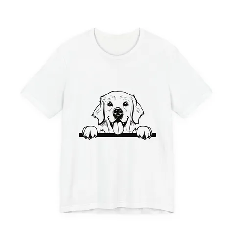Peeking Golden Retriever Jersey Tee