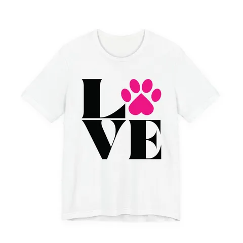Love With Paw Print Jersey Tee