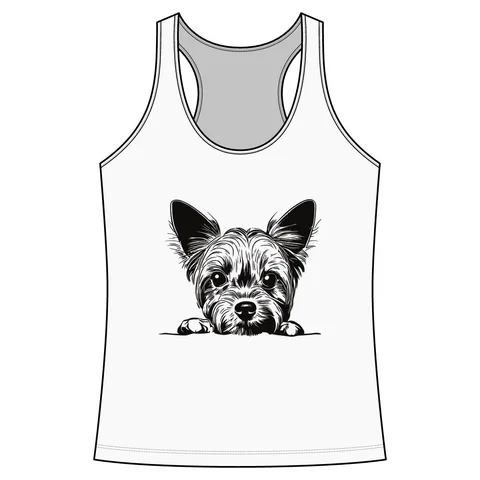 Peeking Yorkie Performance Tank