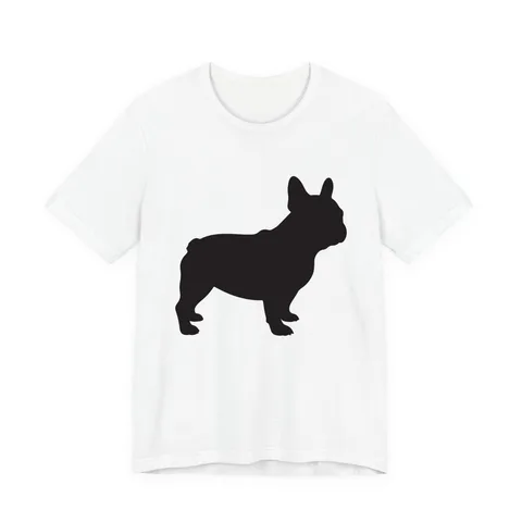 French Bulldog Silhouette profile on Unisex Jersey Short Sleeve Tee