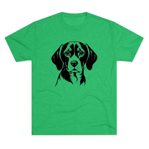 Beagle Portrait on Unisex Tri-Blend Crew Tee