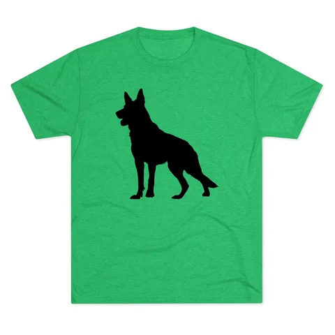 German Shepherd Silhouette on Unisex Tri-Blend Crew Tee