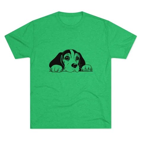 Peeking Beagle Tri-Blend Tee