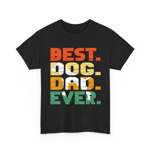 Best Dog Dad Ever Retro Stripe Shirt