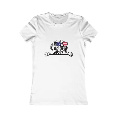 Patriotic Peeking Beagle Women's Shirt