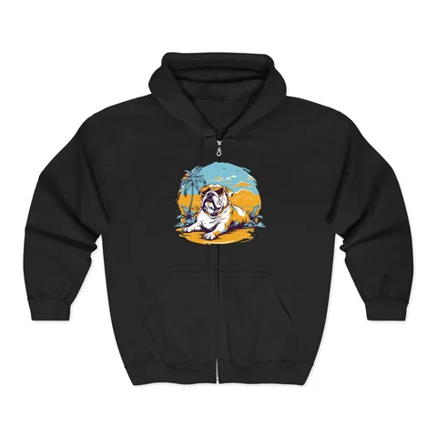 Beach Bulldog Zip Hoodie