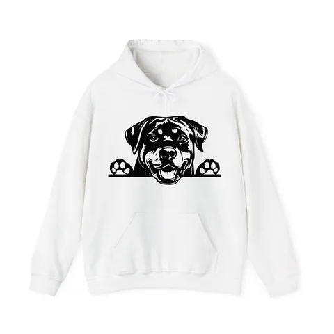 Peeking Rottweiler on Unisex Heavy Blend™ Hooded Sweatshirt